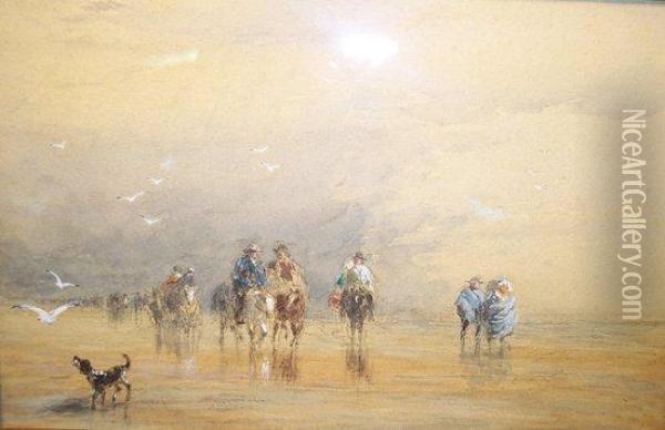 Crossing Margate Sands Oil Painting - Henry Cundell