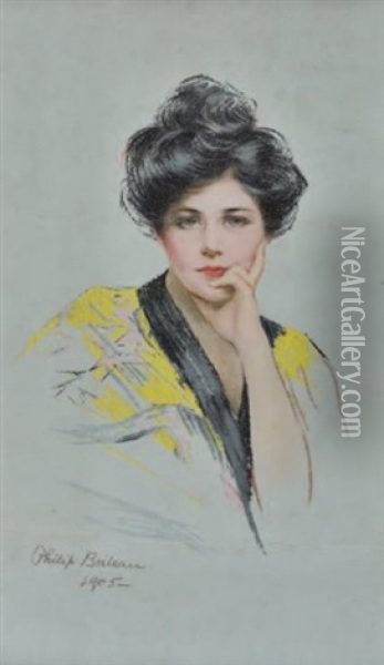 Portrait De Femme Oil Painting - Philip Boileau