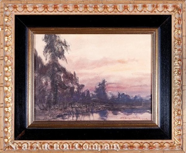 Dawn - Louisiana (2 Works) Oil Painting - Alexander John Drysdale
