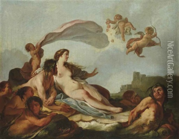 Venus Sur Les Eaux Oil Painting - Jean Baptiste Marie Pierre