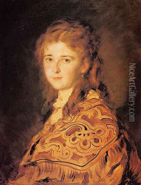 Junge Frau (Young Woman) Oil Painting - Hans (Johann von Strasiripka) Canon