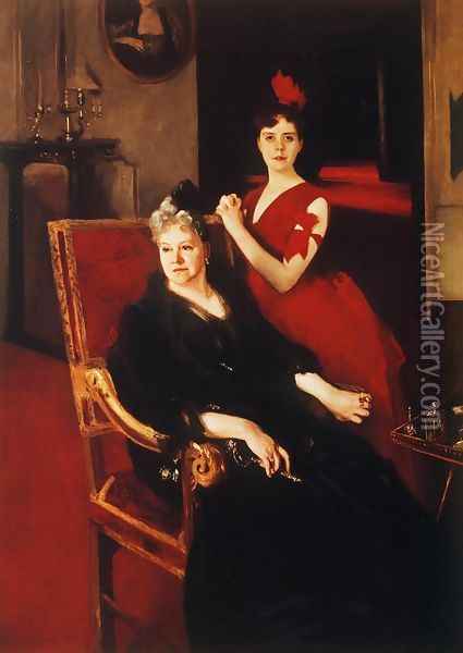 Mrs. Edward Burckhardt and her Daughter Louise Oil Painting - John Singer Sargent