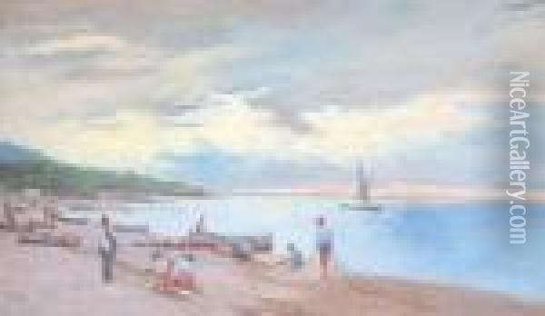 Pescatori Oil Painting - Napoleone Luigi Grady