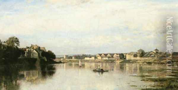 The Seine at l'Ile Saint-Denis Oil Painting - Stanislas Lepine