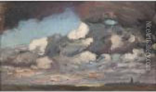 A Stormy Sky Oil Painting - George Clausen