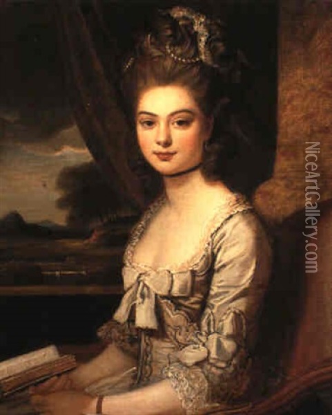 Portrait Of Miss Hill Oil Painting - Nathaniel Dance Holland (Sir)