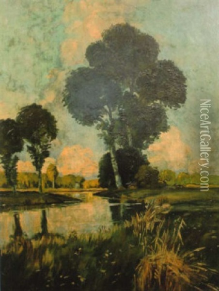 Fluslandschaft Oil Painting - Modest Huys