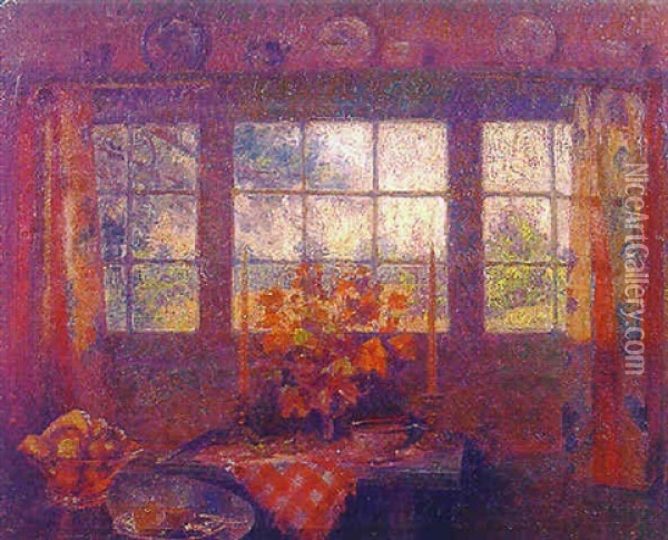 The Kitchen Window Oil Painting - Frederic Victor Poole