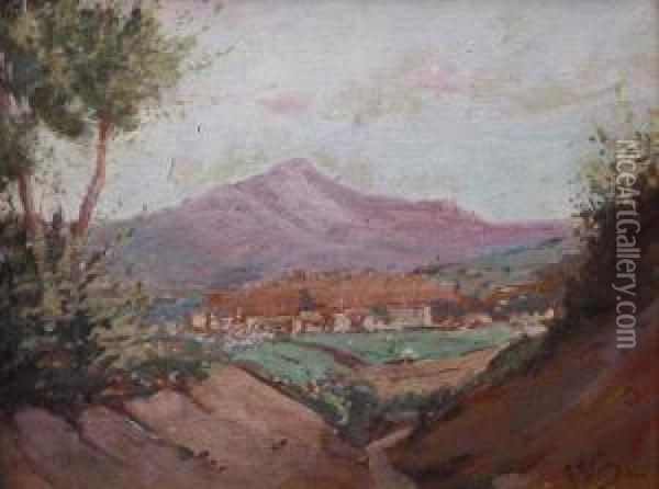 Paesaggio Montano. Oil Painting - Filiberto Petiti