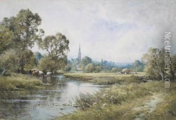 View Of Salisbury Oil Painting - Henry John Kinniard