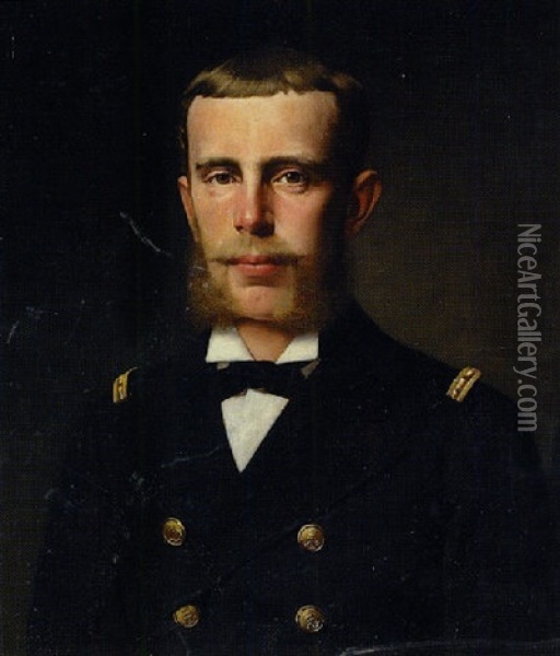 Portrat Kronprinz Rudolf In Der Uniform Eines Korvettenkapitans Der K.u.k Kriegsmarine Oil Painting - Wilhelm A. Vita