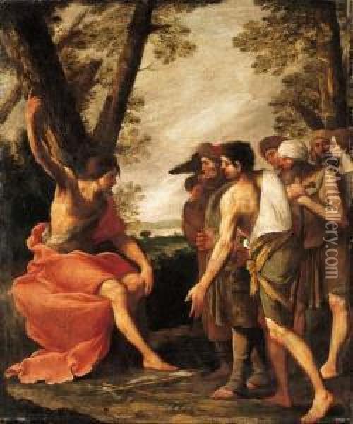 Saint John The Baptist Preaching To The Multitude Oil Painting - Francesco Fracanzano
