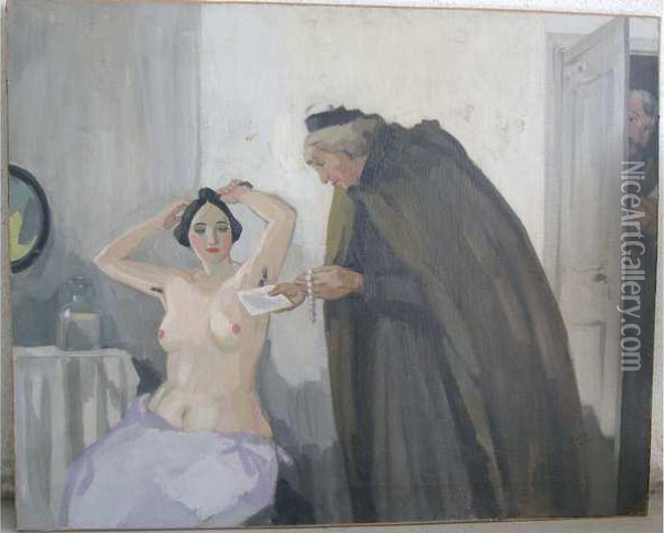 Le Billet Doux Oil Painting - Armand Coussens