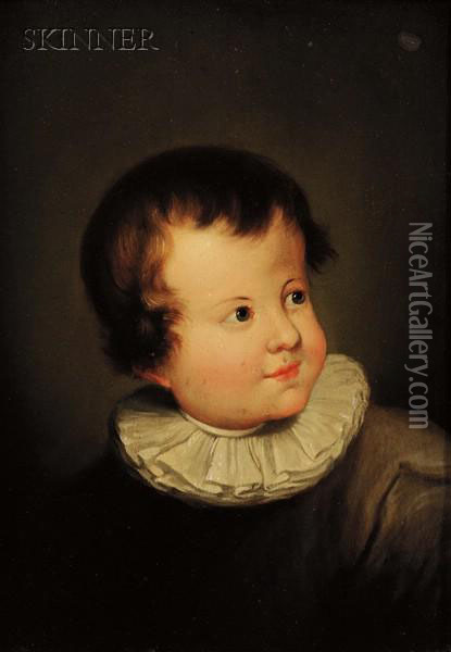 Lot Of Two Portraits Of Children Oil Painting - Jean Baptiste Greuze