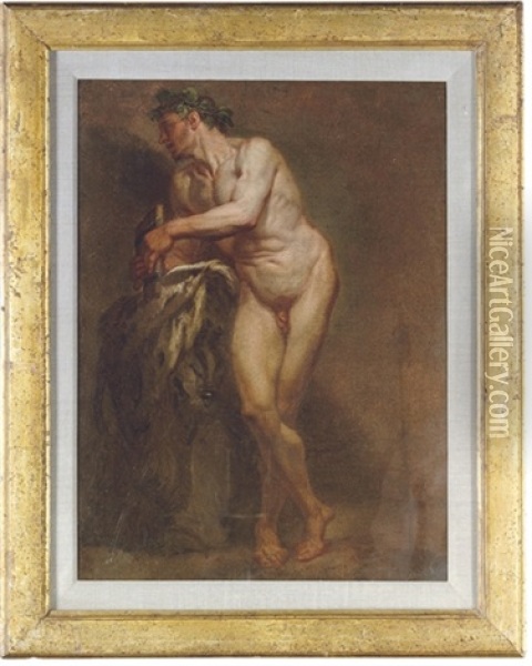 A Bacchic Figure Oil Painting - Filippo Lauri