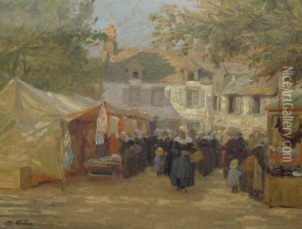 Markt Inder Bretagne Oil Painting - Maurice Grun
