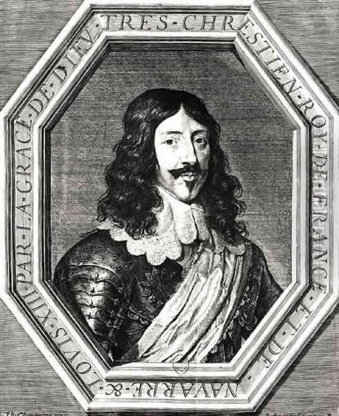 Portrait of Louis XIII (1601-43) engraving by Jean Morin Oil Painting - Philippe de Champaigne