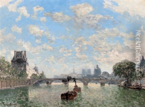 La Seine Au Pont-royal Oil Painting - Frank Myers Boggs