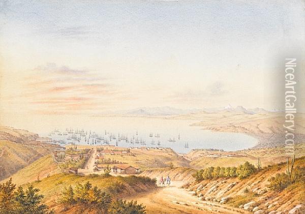 Valparaiso, Chile Oil Painting - Charles Chatworthy Wood Taylor
