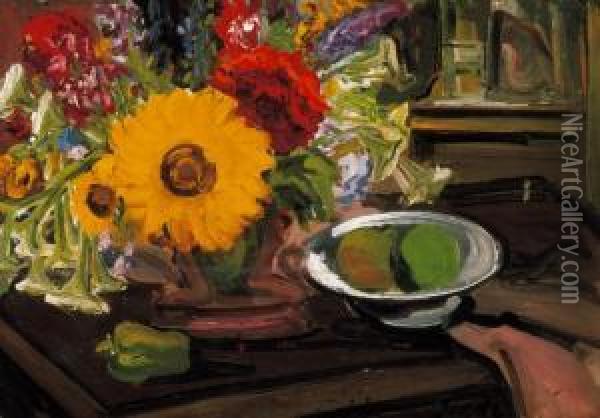 Still-life Of Sunflowers Oil Painting - David Jandi