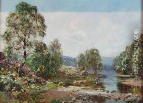 The Narrows, Loch Ard Oil Painting - Walter McAdam