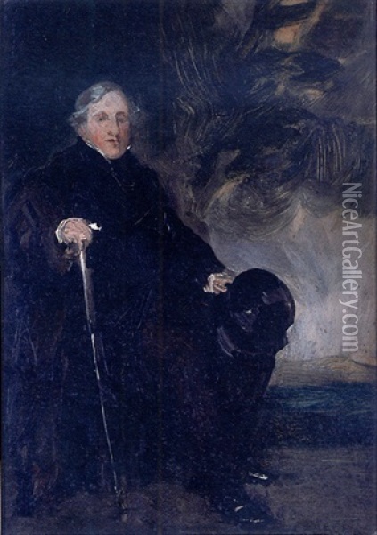 Portrait Of Lord Broughton Oil Painting - Sir Francis Grant