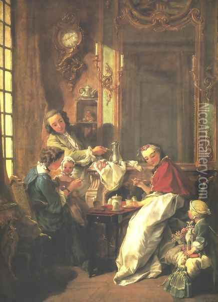 Breakfast Oil Painting - Francois Boucher