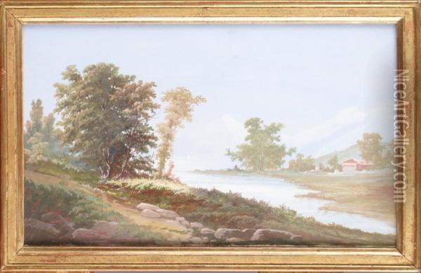 Paysage De Montagne Oil Painting - T. Combes
