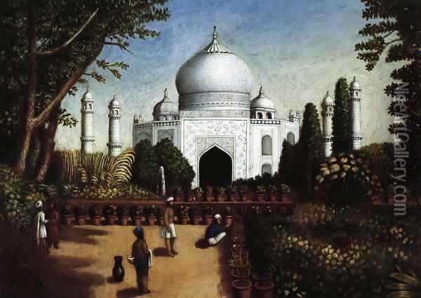 The Taj Mahal Oil Painting - Erastus Salisbury Field