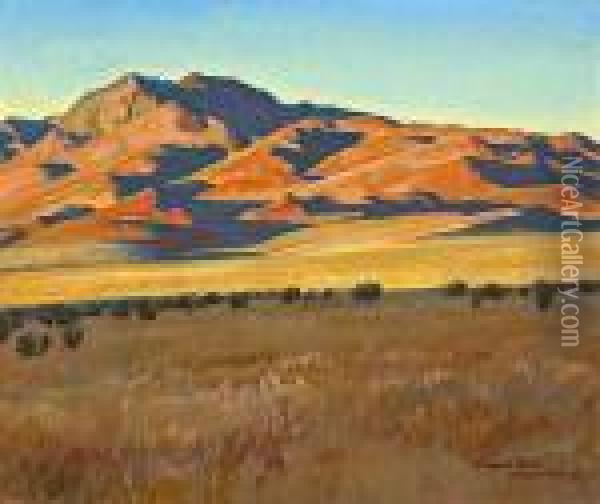 Mountains In Sunset Light Oil Painting - Maynard Dixon