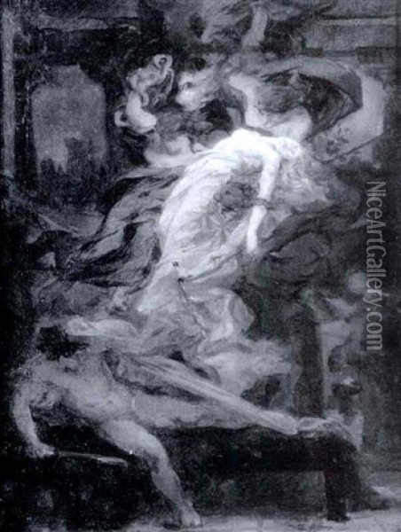 Orestes And The Furies Oil Painting - Alexis Joseph Mazerolle