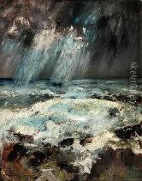 Marina Oil Painting - Giovanni Vayra