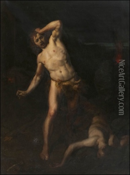 Kain Ja Aabel (cain And Abel) Oil Painting - Hermann Clementz