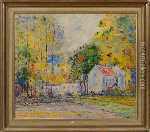 Maisons Blanches A Droogenbosch Oil Painting - Pierre Thevenet