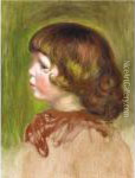 Pierre Renoir De Profil Oil Painting - Pierre Auguste Renoir