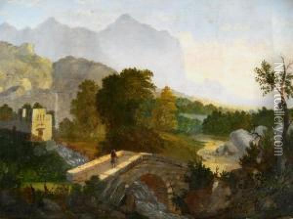 Hudson River Valley Oil Painting - Thomas Chambers