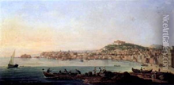 Veduta Del Golfo Di Napoli Oil Painting - Gabriele Ricciardelli