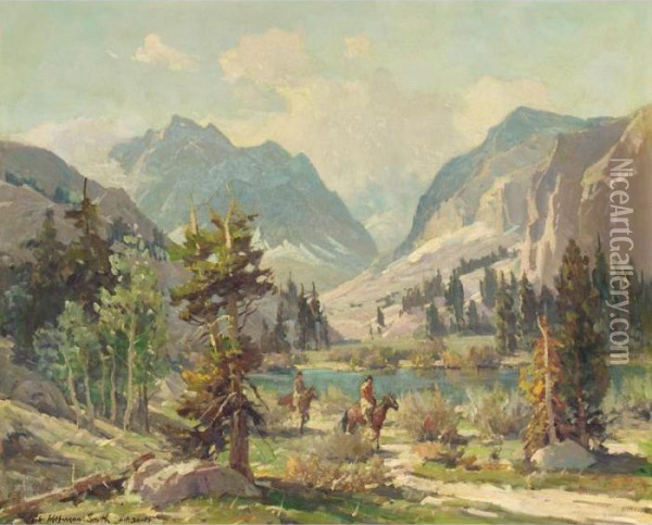 Riders In The High Sierras Oil Painting - Jack Wilkinson Smith