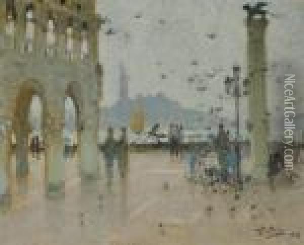 Venise, Palace Saint-marc Oil Painting - Pierre Eugene Montezin