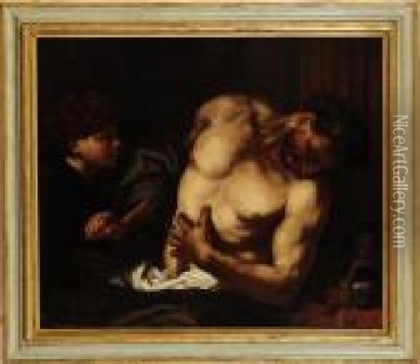 Suicidio Di Catone Oil Painting - Giovanni Battista Langetti