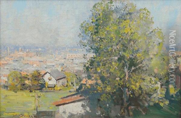 Richmond From Fairlea House Oil Painting - Arthur Ernest Streeton