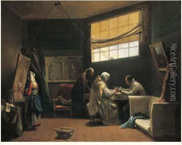 L'atelier Du Peintre Francois-marius Granet Oil Painting - Joseph-Sebastien Constantin