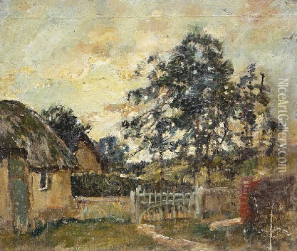 Country Cottage, Longstock Oil Painting - Mark William Fisher