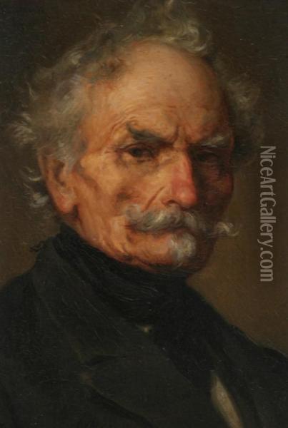 The Veteran Oil Painting - Ludwig Knaus