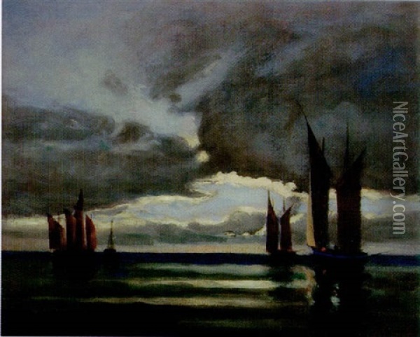 Evening Seascape Oil Painting - John A. Hammond