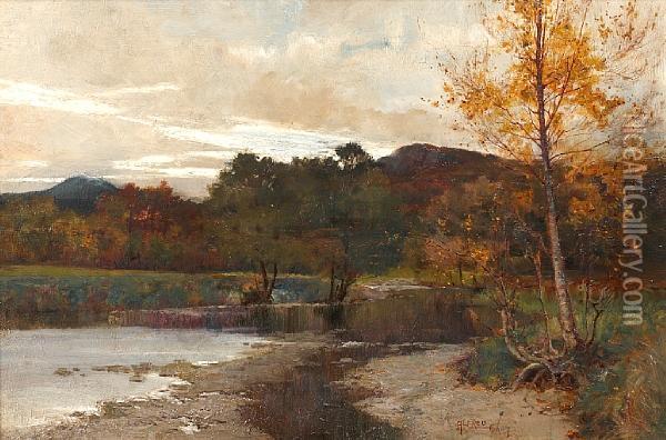 A Grey Morning At Aberfoyle Oil Painting - Sir Alfred East