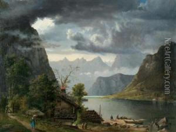 View Of Lucerne, Switzerland Oil Painting - William Holbrook Beard