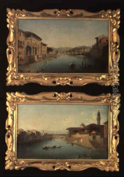 The Ponte Vecchio, Florence Oil Painting - Antonio Joli