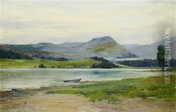 On The Spey Oil Painting - Thomas Bunting