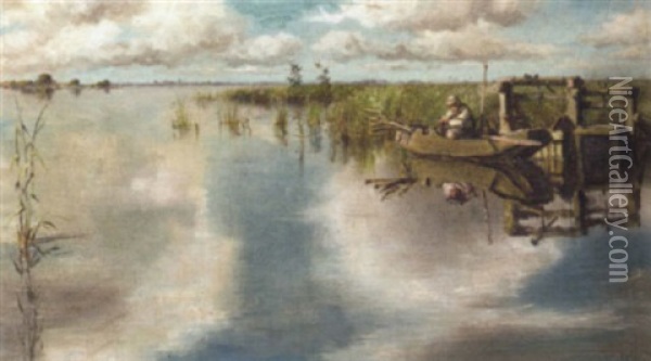 The Lone Fisherman Oil Painting - Willem Elisa Roelofs